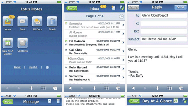 IBM Lotus iNotes Ultralite for the Apple iPhone 